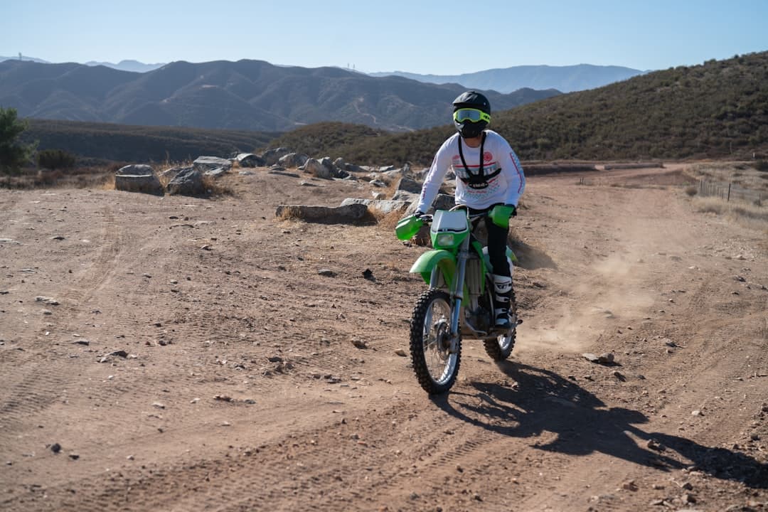 Enduro racer in competition gear